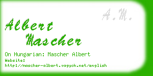 albert mascher business card